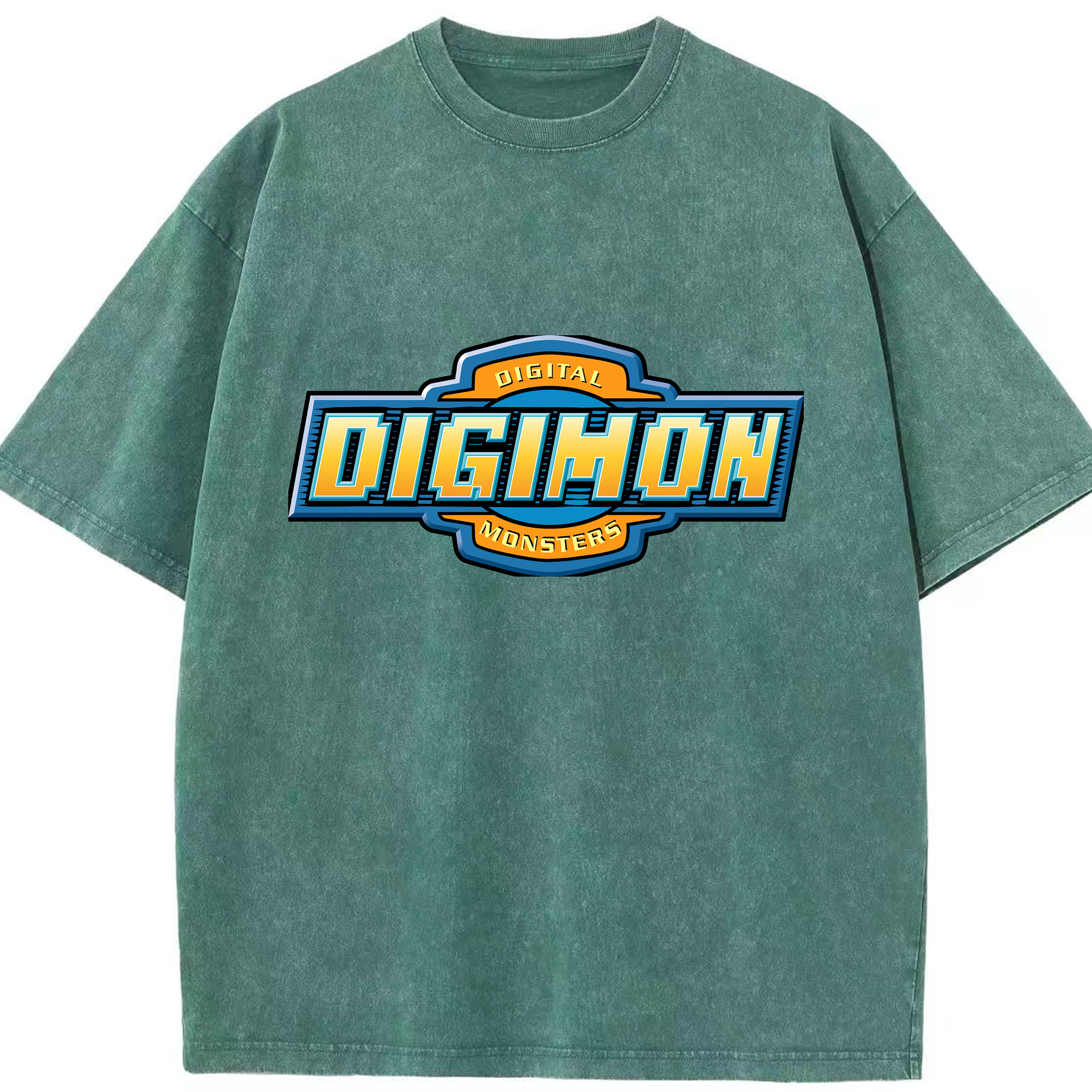 （画像用） Digimon デジタルモンスター/デジモン 綿100% ヴィンテージ風 半袖Tシャツ（フロントプリント）